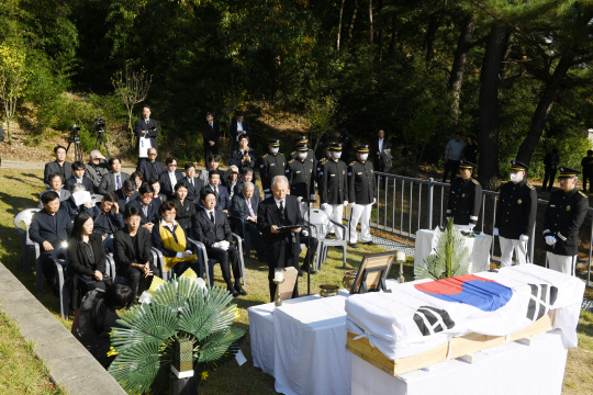 31일 국립대전현충원에서 고 김재관 표준연 초대 소장의 안장식이 엄수됐다. 표준연 제공